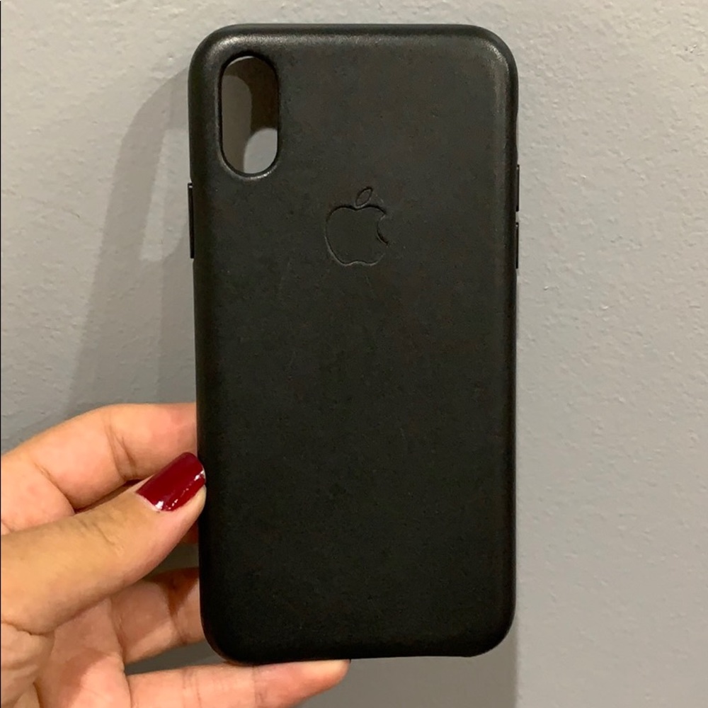 Black Leather iPhone XS case
